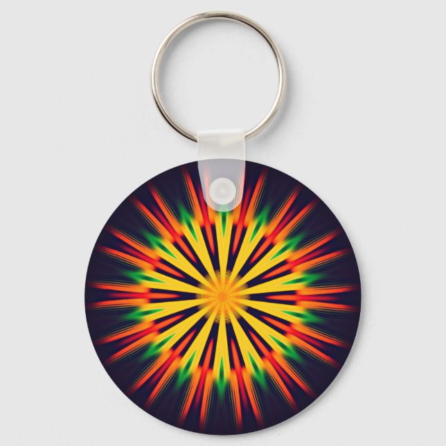 Kaleidoscope Flower Design-21855 Keychain (Front)