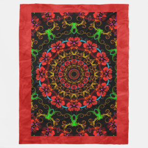 Kaleidoscope Flower Hibiscus I + your idea Fleece Blanket