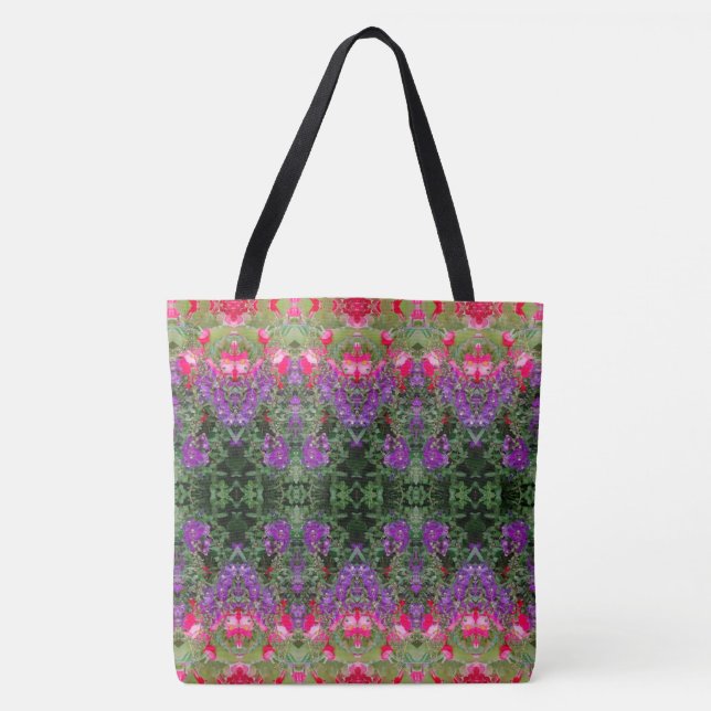 Kaleidoscope Flower Pattern 19 LARGE Tote Bag (Front)
