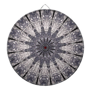 Kaleidoscope Flower Shades of Blue and Grey Dartboard
