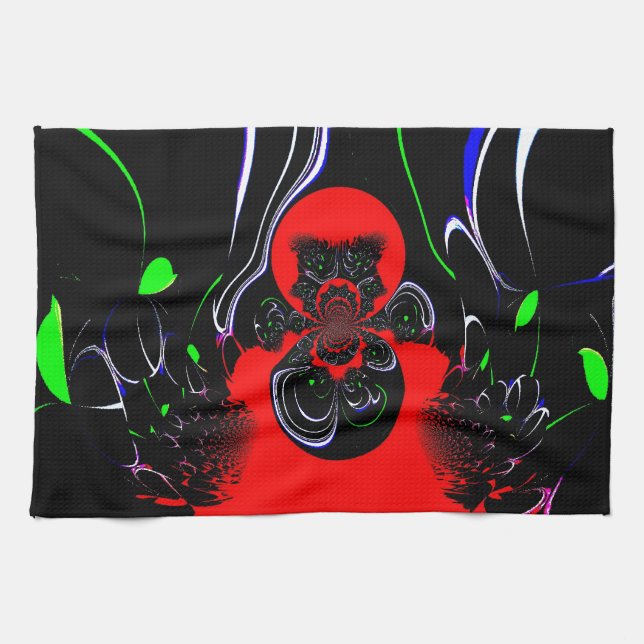 Kaleidoscope Fluid Art Print Kitchen Towel (Horizontal)
