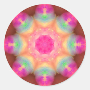 ~ KALEIDOSCOPE FLUORO OCTAGON ~ CLASSIC ROUND STICKER