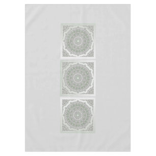 Kaleidoscope Fractal Mandala - grey green Tablecloth