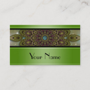 Kaleidoscope Fractal Mandala III + your Text Business Card