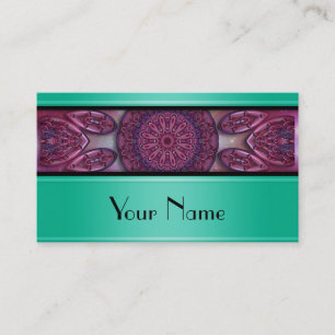Kaleidoscope Fractal Mandala IX + your Text Business Card