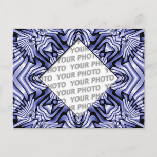 Kaleidoscope frameART - blue + your photo & text Postcard