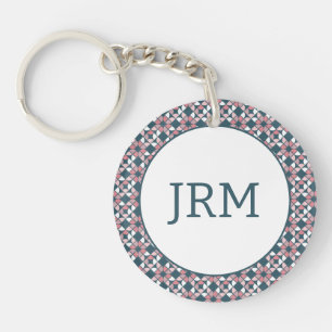 Kaleidoscope Geometric Pattern Pink Keychain