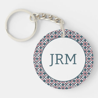 Kaleidoscope Geometric Pattern Pink Keychain