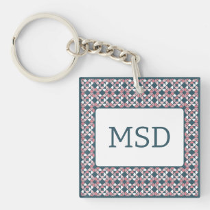 Kaleidoscope Geometric Pattern Pink Keychain