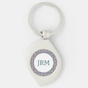 Kaleidoscope Geometric Pattern Pink Keychain