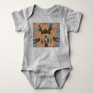 Kaleidoscope Giraffe Mandala: Abstract Safari Art Baby Bodysuit