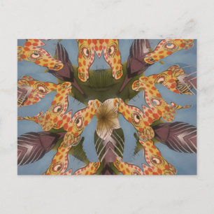 Kaleidoscope Giraffe Mandala: Abstract Safari Art Postcard