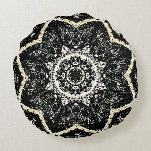 Kaleidoscope Gothic Round Pillow (Back)