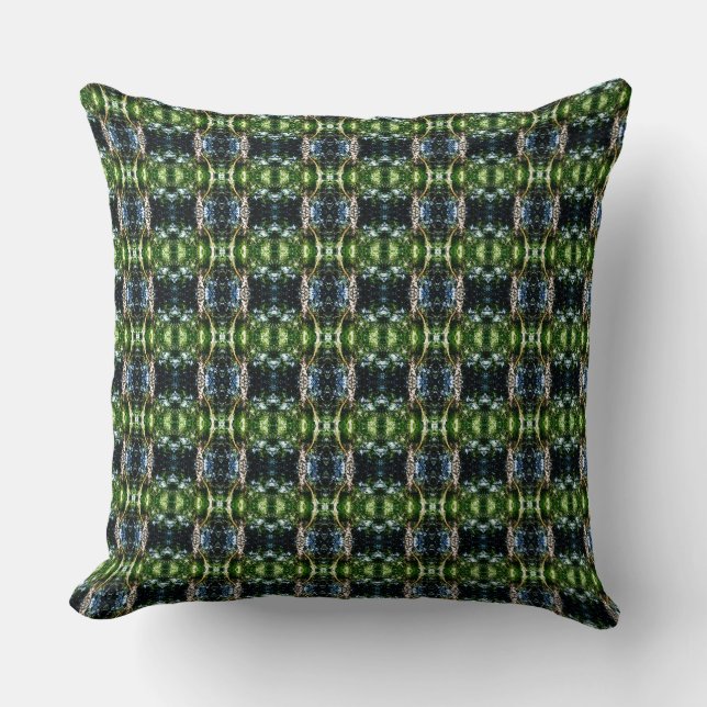 Kaleidoscope Green Lumbar Pillow (Front)