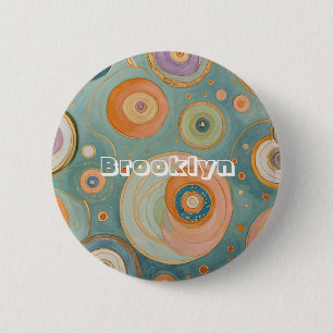 Kaleidoscope Harmony: The Swirly Pastel Circles 2 Inch Round Button