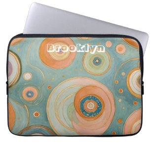 Kaleidoscope Harmony: The Swirly Pastel Circles Laptop Sleeve