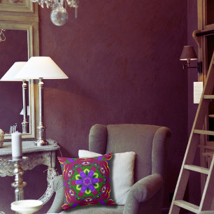 Kaleidoscope Hearts - Hearts painting kaleidoscope Throw Pillow