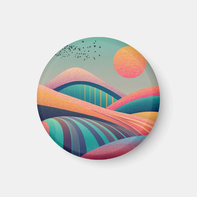 Kaleidoscope Hills Landscape Magnet (Front)