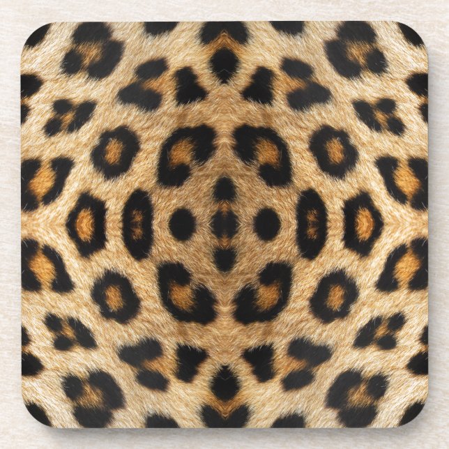 Kaleidoscope Leopard Fur Pattern Coaster (Front)