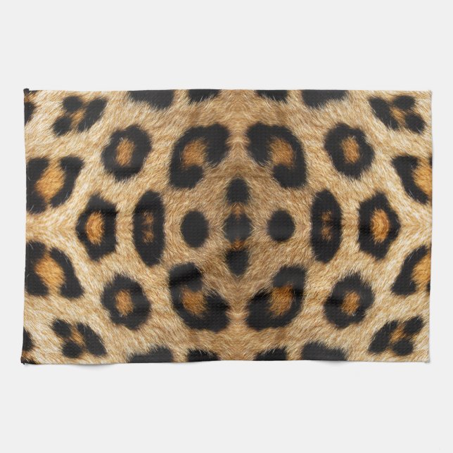 Kaleidoscope Leopard Fur Pattern Kitchen Towel (Horizontal)