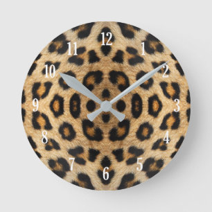 Kaleidoscope Leopard Fur Pattern Round Clock