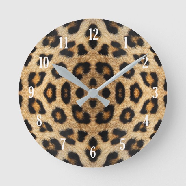 Kaleidoscope Leopard Fur Pattern Round Clock (Front)