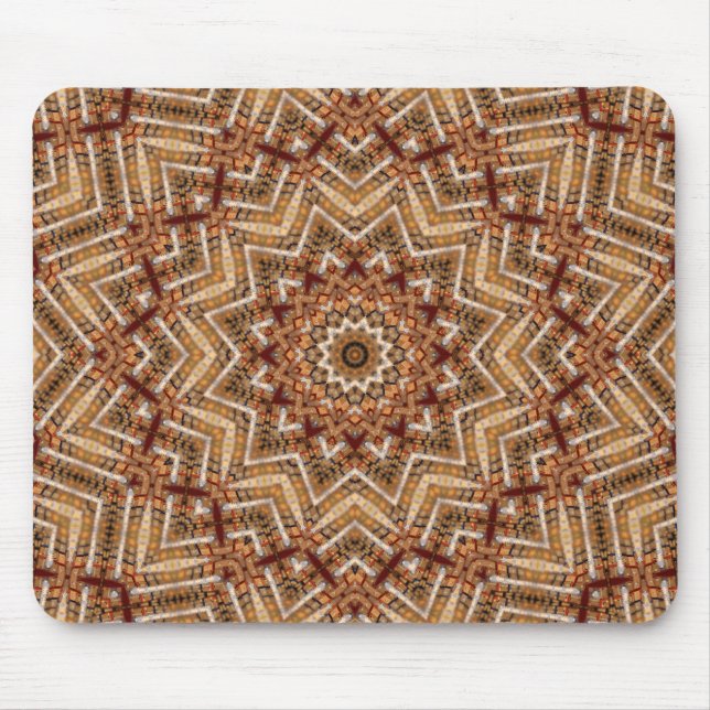 Kaleidoscope Light Brown Star Mouse Pad (Front)