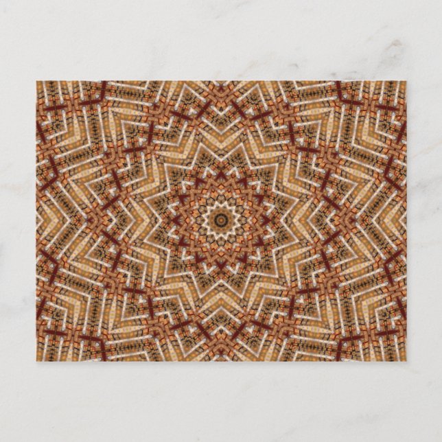 Kaleidoscope Light Brown Star Postcard (Front)