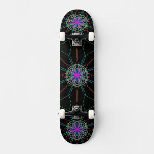 Kaleidoscope Mandala Art Black Pink Skateboard