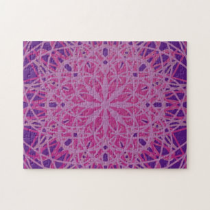Kaleidoscope Mandala Art Flower Pink Purple Jigsaw Puzzle
