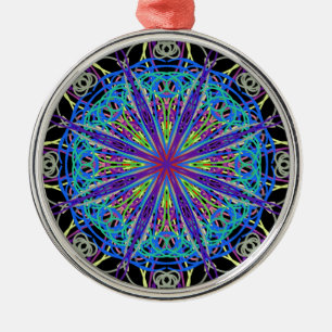 Kaleidoscope Mandala Art Joyful Colours Metal Ornament