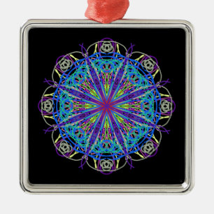 Kaleidoscope Mandala Art Joyful Colours Metal Ornament