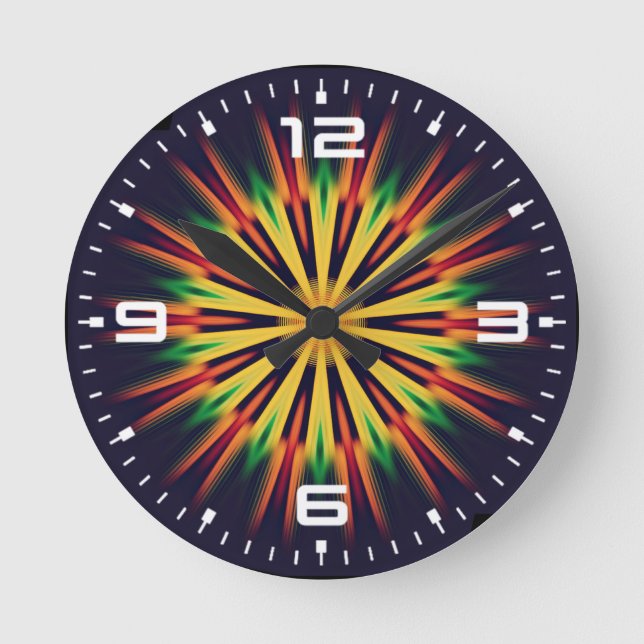 Kaleidoscope Mandala Flower-21855 Round Clock (Front)