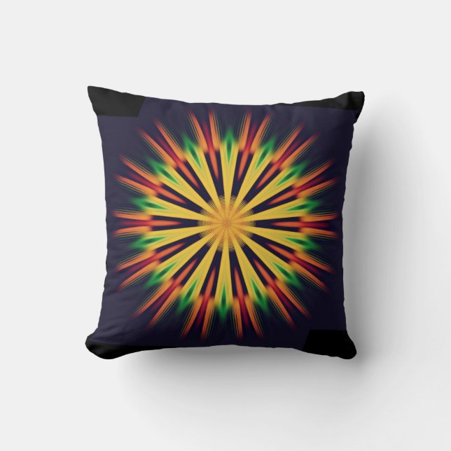 Kaleidoscope Mandala Flower-21855 Throw Pillow (Front)