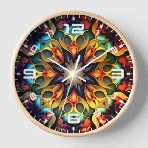 Kaleidoscope Mandala Flower Design-23091 Clock