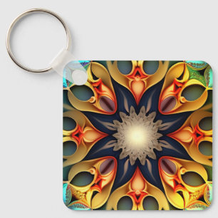 Kaleidoscope Mandala Flower Design-23091 Keychain