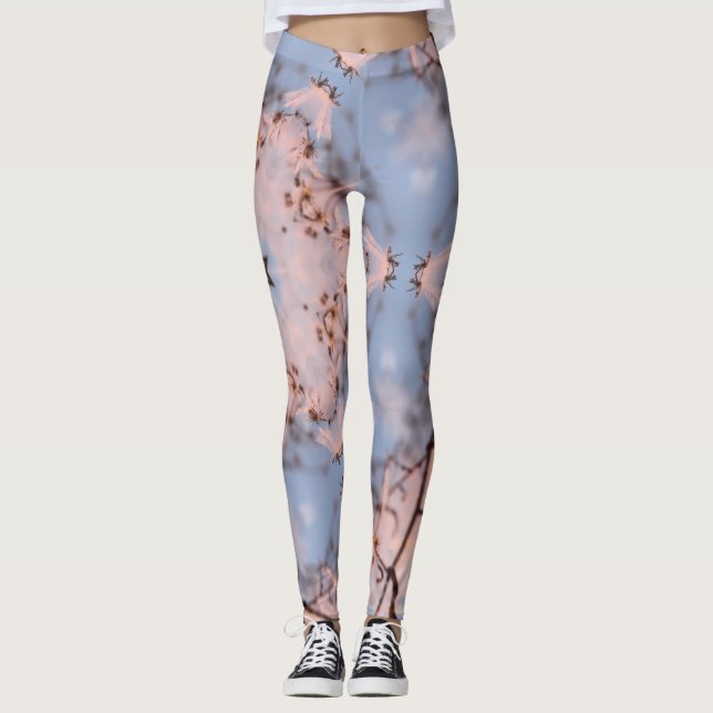 Kaleidoscope Morning Blue & Frost Pink Leggings (Front)