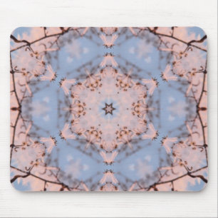 Kaleidoscope Morning Blue & Frost Pink Mouse Pad