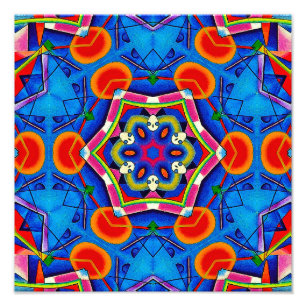 Kaleidoscope multicolored oil painting photo print