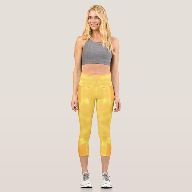 Kaleidoscope of a Bright Sunrise  Capri Leggings (Front)