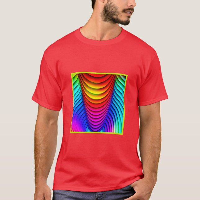 Kaleidoscope of Colours 3D Pattern T-Shirt (Front)