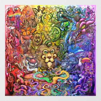 Kaleidoscope of Creatures Window Cling