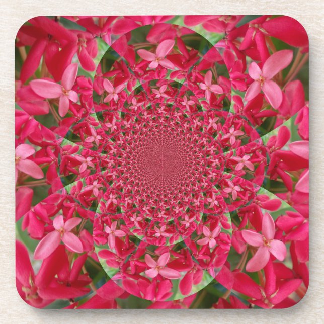 Kaleidoscope of Crimson: Blood Milkweed Flower Art Coaster (Front)