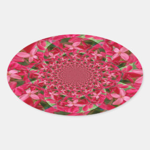 Kaleidoscope of Crimson: Blood Milkweed Flower Art Oval Sticker