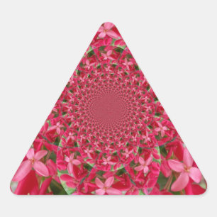 Kaleidoscope of Crimson: Blood Milkweed Flower Art Triangle Sticker