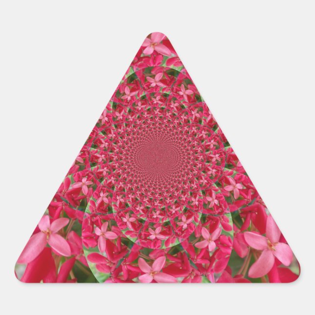 Kaleidoscope of Crimson: Blood Milkweed Flower Art Triangle Sticker (Front)