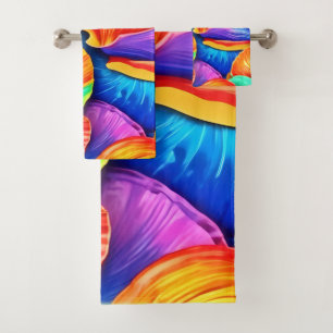 Kaleidoscope of Ocean Shells Bath Towel Set