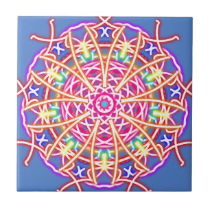 Kaleidoscope on Blue Tile