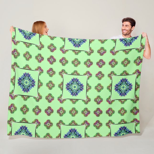 Kaleidoscope Patchwork - seamless pattern 2 Fleece Blanket (In Situ)
