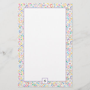 Kaleidoscope Pattern   Monogram Stationery